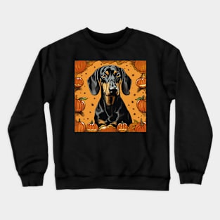 Black and Tan Coonhound Dog Halloween Crewneck Sweatshirt